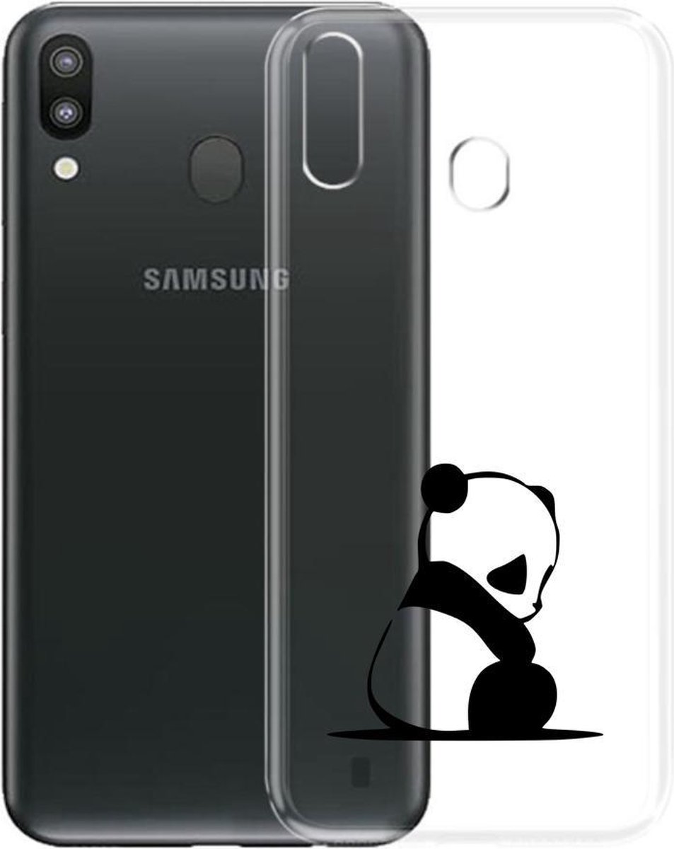 Samsung Galaxy A20 transparant siliconen hoesje - Panda * LET OP JUISTE MODEL *