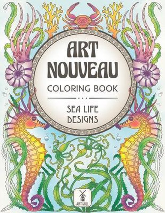 Art Nouveau Coloring Series by Art Mill- Art Nouveau Coloring Book, Art ...