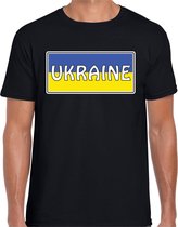 Oekraine / Ukraine landen t-shirt zwart heren 2XL