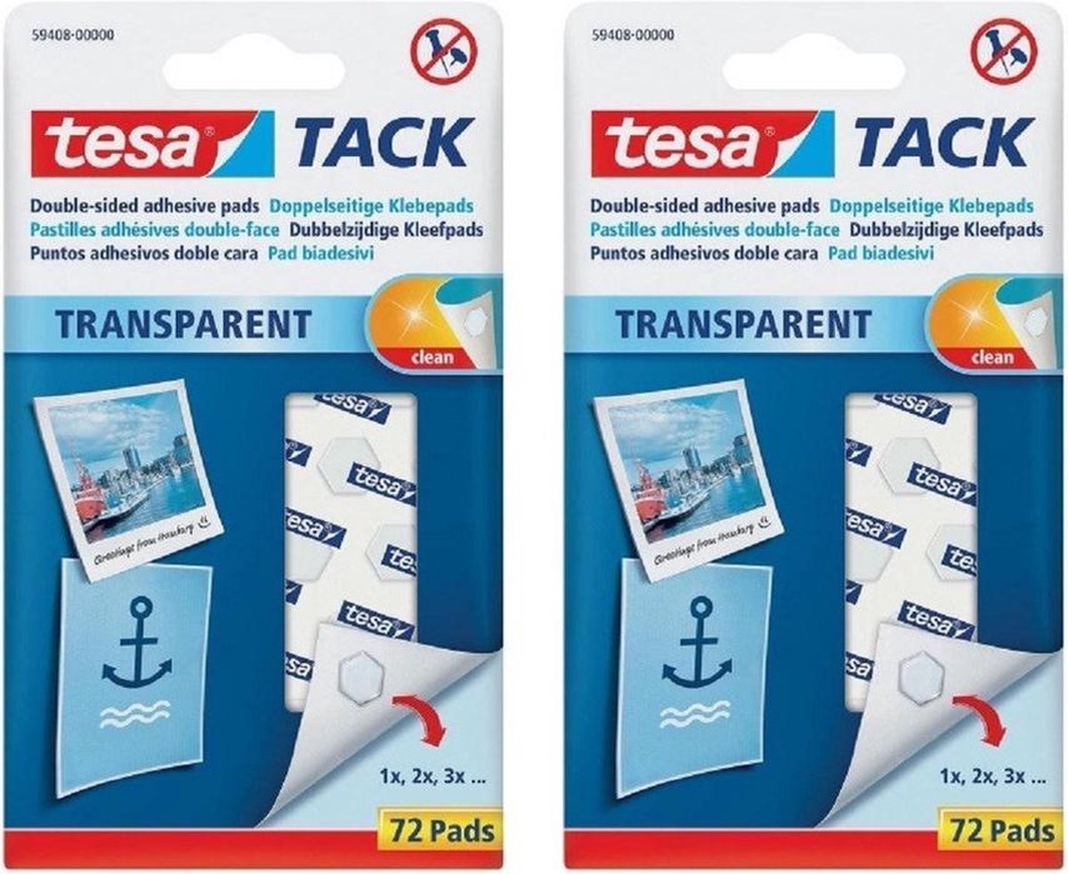 144x Tesa Tack plakrondjes/pads - Zelfklevend/dubbelzijdig tape - Plakrondjes/pads voor o.a. foto's, tekeningen en kaarten - Tesa