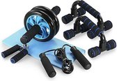 Ab Wiel Roller Pro Met Gratis Kniemat -Push-Up Bar-Home Gym Set-Fitness-Sport