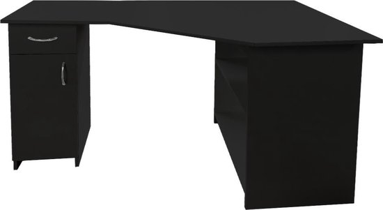Hoekbureau - bureau - computer meubel - met opbergruimte - 130 cm breed -  zwart | bol.com