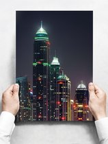 Wandbord: Dubai at night - 30 x 42 cm