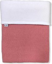 Art Textiel - Ledikantdeken - Wafel - Fleece - Roze/Wit
