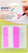 Stick'n Bladwijzers, extra stevig - sticky index tabs 38x50mm, roze, 10 sticky notes tabs in houder