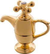 Tea Pottery Teapot Tap Gold One Cup