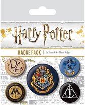 Harry Potter - Pack 5 Badges - Gift Pack - Hogwarts