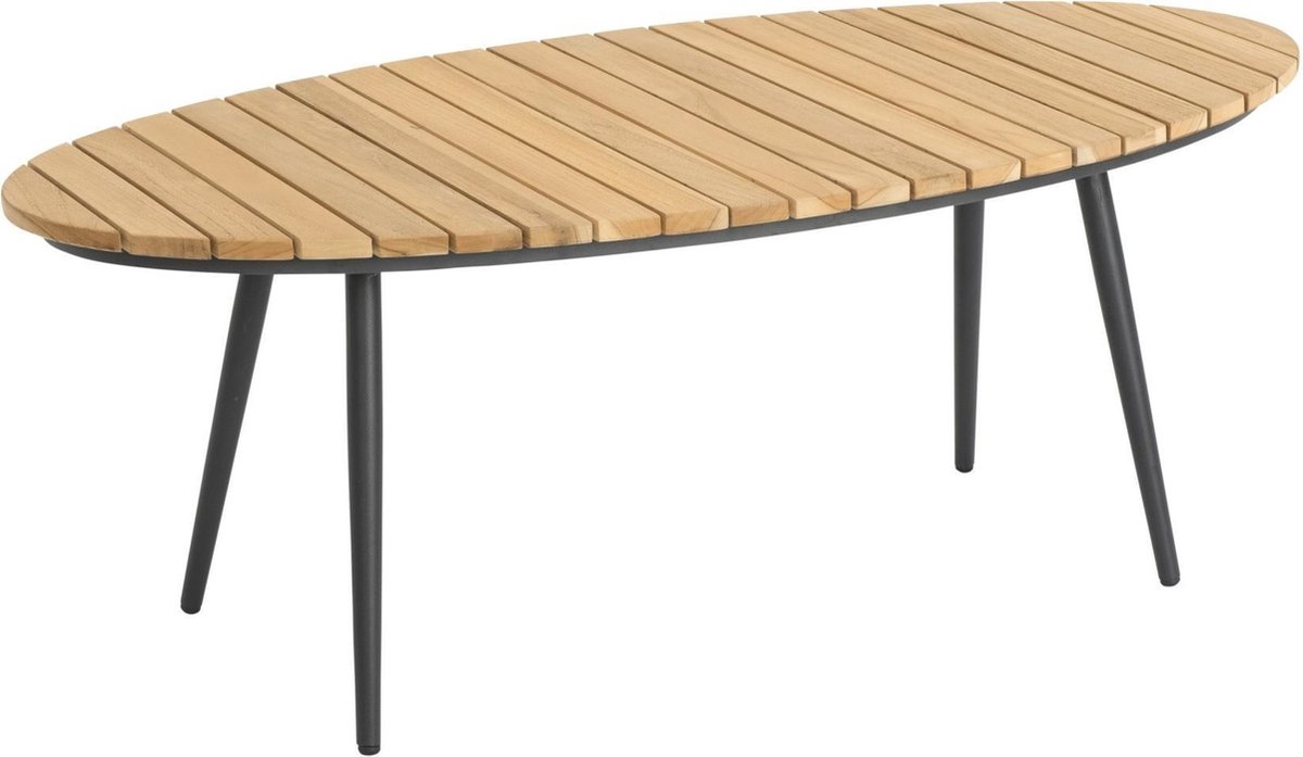 Beach7 Fontelina ovale tuintafel lounge tafel teak top Donker