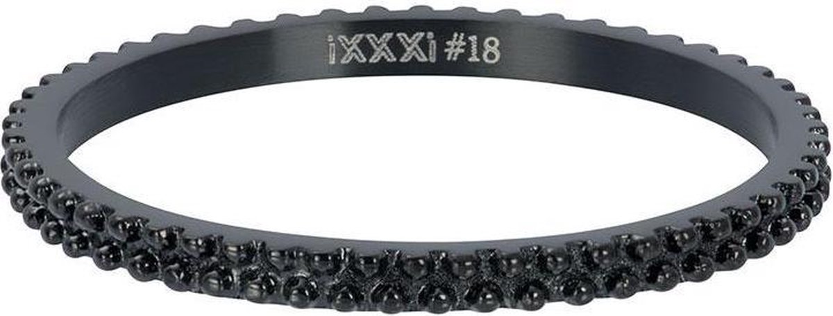 iXXXi JEWELRY - Vulring - Kaviaar Ring - Zwart - 2mm - Maat 18