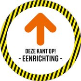 Corona vloersticker rond (60x60)"Looprichting - EENRICHTING-" 5 stuks