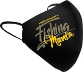 Luxe Mondkapje Fishing Mania Geel – Wasbaar Goed Ademend Comfortabel Vis Mondmasker Trein Vliegtuig
