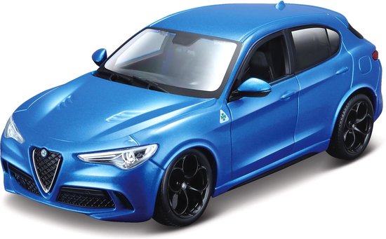 | Alfa Romeo Stelvio (blauw) 1:24 Bburago Modelauto Alfa Romeo Giulia 1:24 speelgoed auto