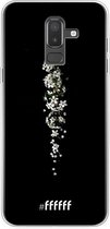 6F hoesje - geschikt voor Samsung Galaxy J8 (2018) -  Transparant TPU Case - White flowers in the dark #ffffff