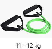 Fitness band | Fitness elastiek | Weerstandstube | Weerstandsband | Groen | 11 KG - 12 KG | 120cm