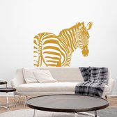 Muursticker Zebra -  Goud -  100 x 78 cm  -  slaapkamer  woonkamer  dieren - Muursticker4Sale