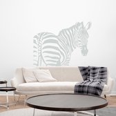 Muursticker Zebra -  Lichtgrijs -  140 x 109 cm  -  slaapkamer  woonkamer  dieren - Muursticker4Sale