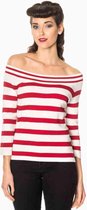 Dancing Days Off shoulder top -XL- AHOI Wit/Rood