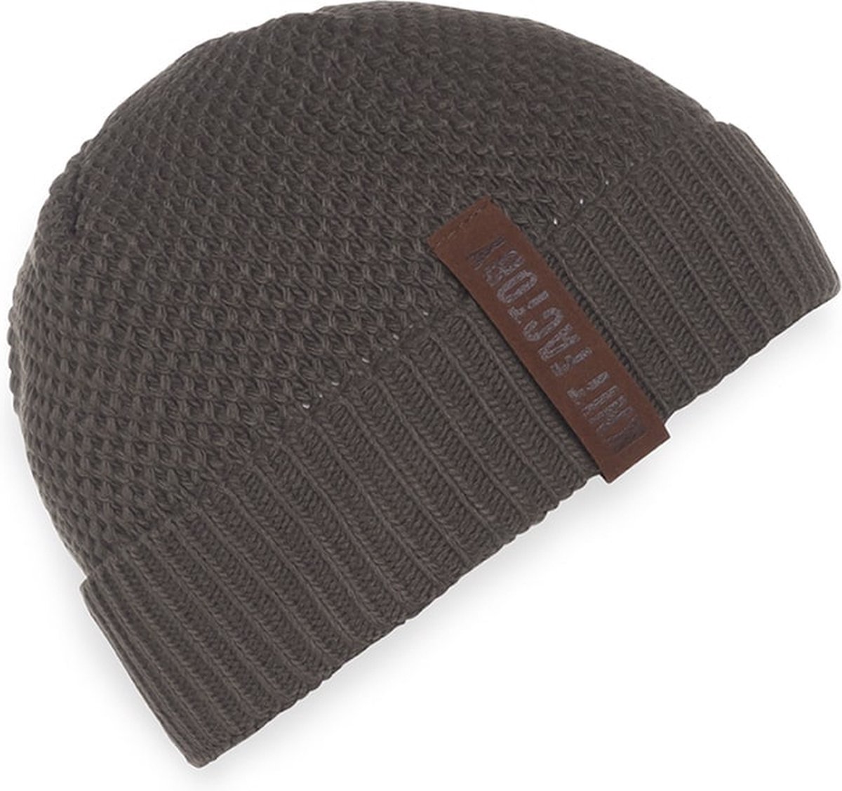 Knit Factory Jazz Gebreide Muts Heren & Dames - Beanie hat - Taupe - Warme bruine Wintermuts - Unisex - One Size