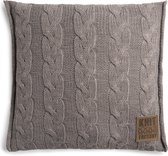 Knit Factory Sasha Sierkussen - Taupe - 50x50 cm - Kussenhoes inclusief kussenvulling