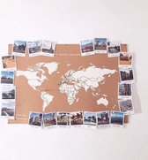 Miss Wood - WOODY MAP NATURAL kurken wereldkaart - 90x60cm (XL) - Wit