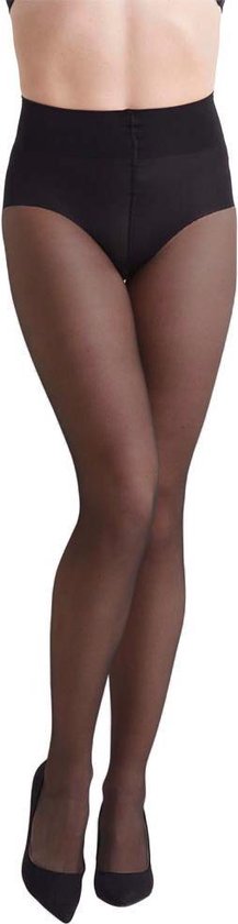 NOMI Shapewear - Corrigerende panty 30D met hoog uitgesneden broekje - Zwart - Maat L