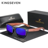 KingSeven - Dark Blue Wayfayer Bamboo UV400 en Polarisatie filter