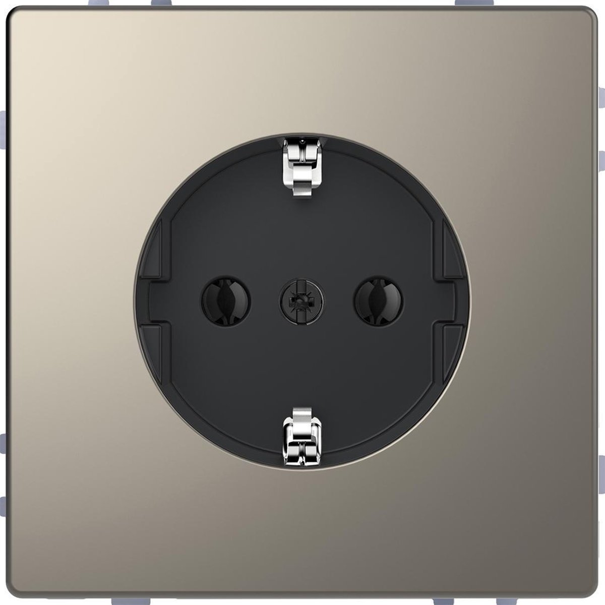 Stopcontact - Inbouw - Randaarde - Nikkel Metallic - Systeem Design - Schneider Electric - MTN2301-6050