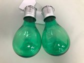 Decoratief lampje op zonnen energie groen ( 2 stuks )