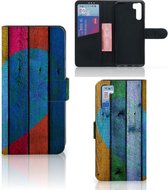 Mobiel Bookcase OPPO A91 | Reno3 Smartphone Hoesje Wood Heart