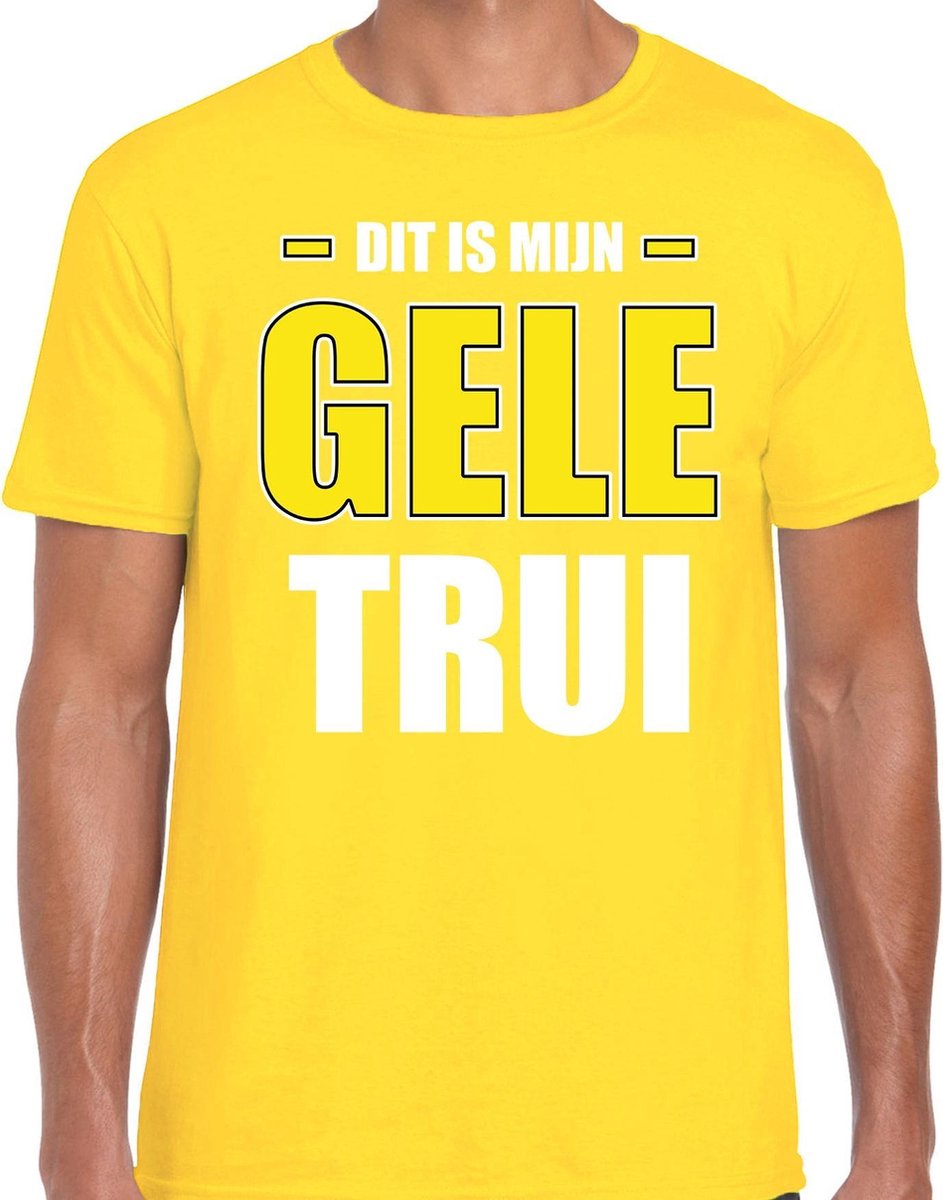 Dit is mijn gele trui fun tekst t-shirt geel voor heren S | bol.com