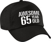 Awesome 65 year old verjaardag pet / cap zwart voor dames en heren - baseball cap - verjaardags cadeau - petten / caps