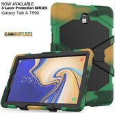 Hoes Geschikt voor Samsung Galaxy Tab A 10.5 (2018) T590 Heavy Duty Case - Camouflage Groen