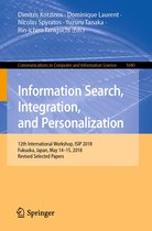 Communications in Computer and Information Science 1040 - Information Search, Integration, and Personalization