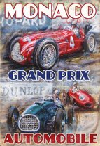 Wandbord - Monaco Grandprix Automobile -20x30cm-