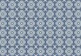 Exclusive Edition Tapijt Flower Cross 195 X 135 Cm Polyester Blauw/grijs