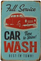 Signs-USA Car Wash - Retro Wandbord - Metaal - 30x20 cm