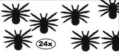 24x Halloween dikke spin zwart 11cm