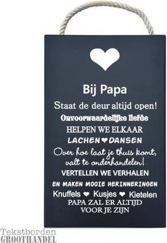 S157 Bij papa steigerhouten tekstbord. | bol.com