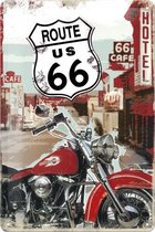 Route 66 Lone Rider Metalen wandbord in reliëf 20x30 cm
