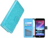 Wallet Bookcase Turquoise Portemonnee Smartphonehoesje voor LG K8 2017