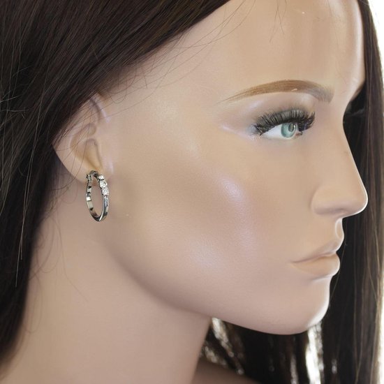 ALEXCRAFT Zilveren 925 Oorbellen, Hangende Creolen voor Dames, 14K Goud