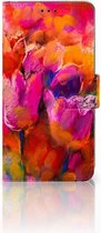 Coque Samsung Galaxy S10 Cuir PU Premium Housse Portefeuille Coque pour Tulipes