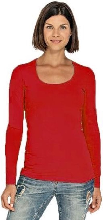 Chemise femme manches longues Bodyfit S rouge