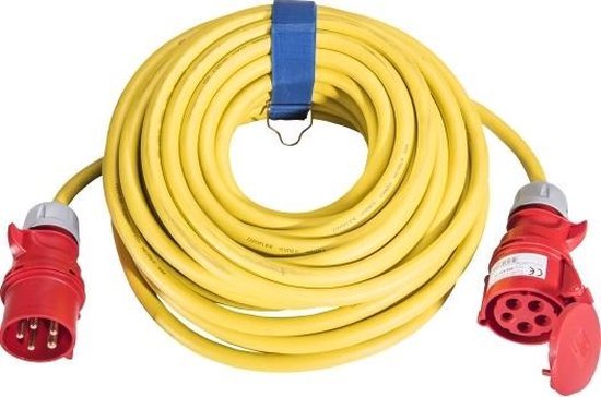 Voxura CEE Cable, Extension Cable, Star Power Cable, 5 Pin, 400 V, H07RN-F 5 x 6 32/5 32A, IP44, Current, 2 m