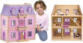 Multi-Level Wooden Dollhouse: Dollhouses & Sets