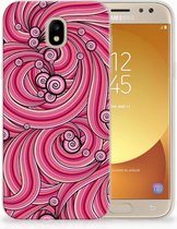 Geschikt voor Samsung Galaxy J5 2017 Uniek TPU Hoesje Swirl Pink