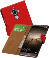 Bookstyle Wallet Case Hoesjes Geschikt voor Huawei Mate 9 Rood