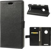 Litchi Wallet Hoesje Nokia Lumia 830 zwart