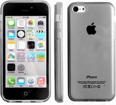 Gel Silicone Case Hoesje met achterkant Transparant Grijs Grey voor Apple iPhone 5C