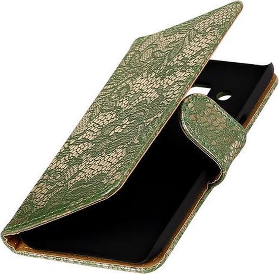BestCases.nl Étui livre Huawei Ascend Y300 Lace vert foncé